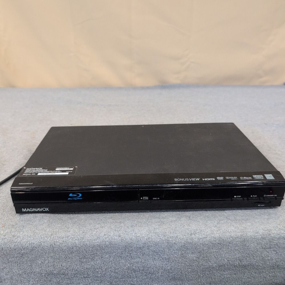 Magnavox NB500MG1F Blu-ray Disc Player HD 1080p HDMI SD Card Slot No Remote